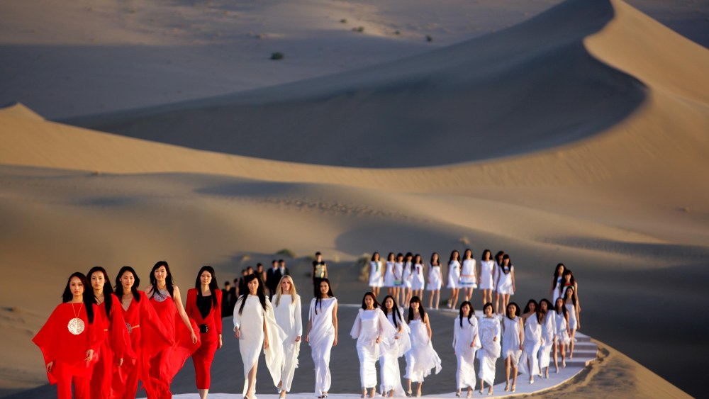 Pierre Cardin show in Dunhuang