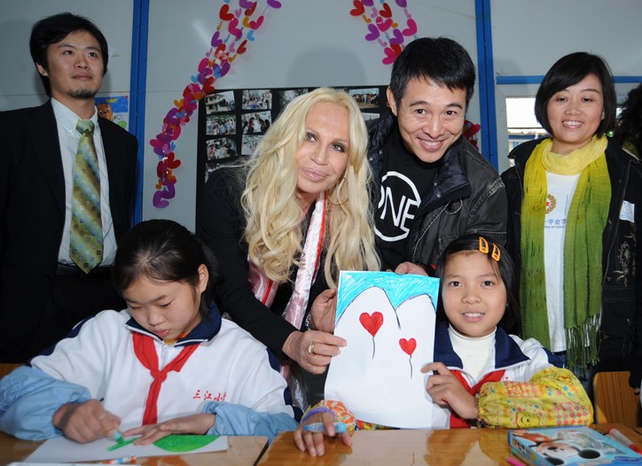Donatella Versace Visits Earthquake Zone