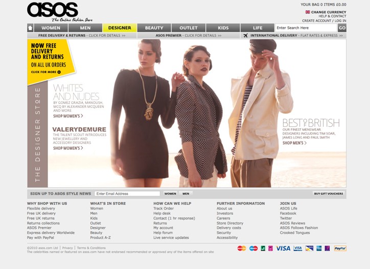 U.K. Fashion E-Tailer Asos.com Debut U.S. Web Site
