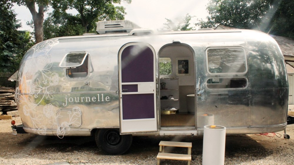 Journelle Hits the Road Vintage Airstream Trailer
