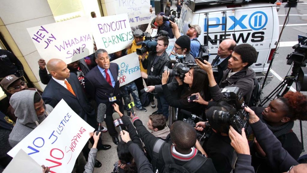 Group Protests Outside Barneys New York