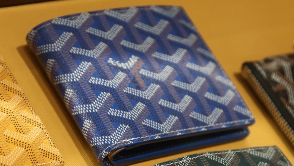 Small leather goods at the Goyard shop at Bergdorf Goodman.