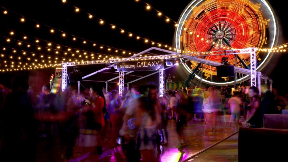 Coachella Scenesters Pack the Dance Floor Neon Carnival