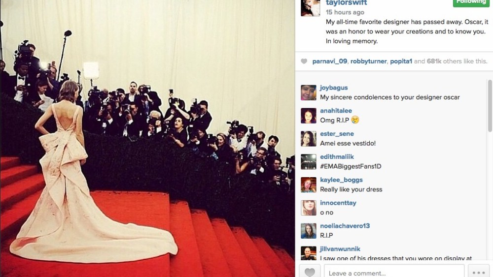 Fashion Community Takes Twitter, Instagram Recall Oscar de la Renta