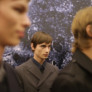 Backstage at Prada Men's RTW Fall 2015