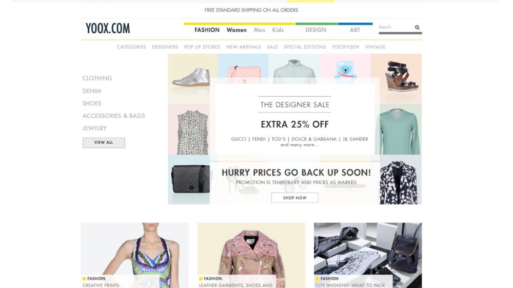Yoox Net-a-porter Group Sales Rise 30.9 Percent