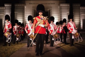 Members of the Grenadier Guards at Burberry in Los Angeles