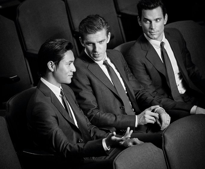 Giorgio Armani Made to Measure campaign featuring Matt Bomer, Dan Stevens and Chen Kun