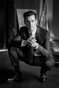 A visual from Armani's new Made to Measure service ad campaign featuring Matt Bomer