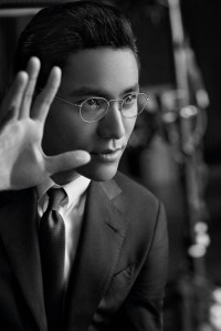 A visual from Armani's new Made to Measure service ad campaign featuring Chen Kun