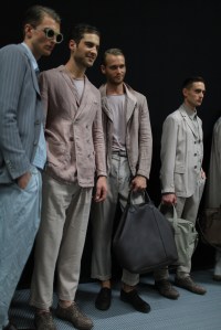 Backstage at Giorgio Armani Men's Spring 2016