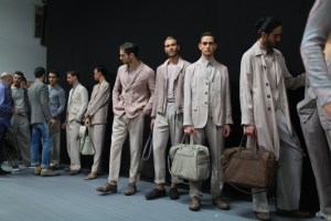 Backstage at Giorgio Armani Men's Spring 2016