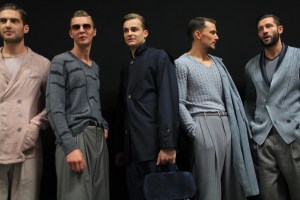 Backstage at Giorgio Armani Men's Spring 2016