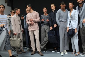 Backstage at Giorgio Armani Men's Spring 2016