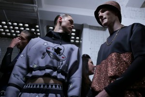 Backstage at Bobby Abley Men's Spring 2016