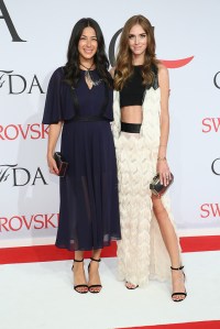 Rebecca Minkoff and Hannah Davis at 2015 CFDA Fashion Awards Red Carpet