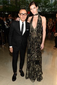 Hilary Rhoda and J.Mendel at 2015 CFDA Fashion Awards Red Carpet