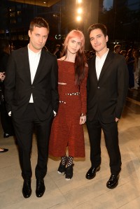 Jack McCollough and Lazaro Hernandez with Grimes at 2015 CFDA Fashion Awards Red Carpet