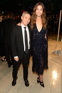 Thakoon Panichgul and Lily Aldrige at 2015 CFDA Fashion Awards Red Carpet