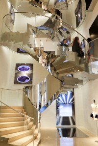 Interior staircase of Dior boutique in Seoul