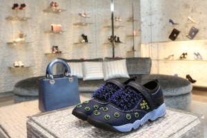 Shoes displayed in Dior boutique in Seoul