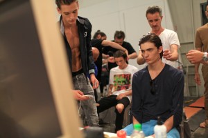 Models Backstage at Fendi Men's RTW Spring 2016