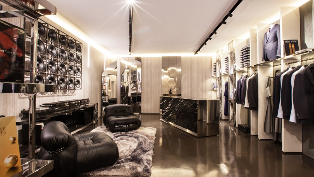 Interior of Pal Zileri store in Milan