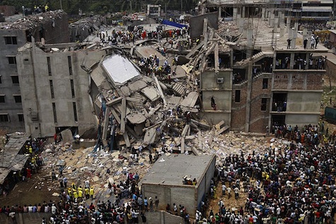 The Rana Plaza building collapse.