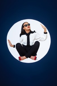 Carolina Hererra top, Warby Parker sunglasses, AYR pants, Saint Laurent shoes