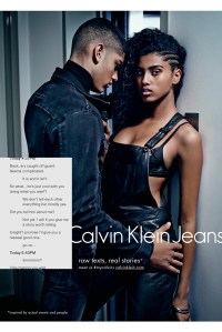 A visual from the Calvin Klein Jeans campaign for fall '15.