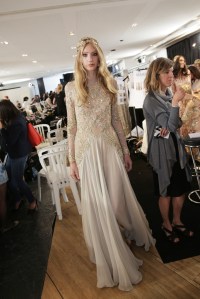 Model backstage at Elie Saab Couture Fall 2015