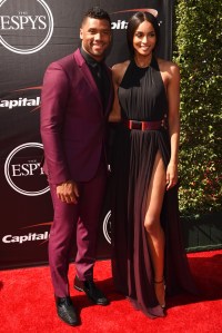Russell Wilson in Calvin Klein Collection and Ciara