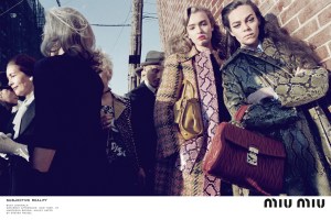 Maddison Brown and Hailey Gates in Miu Miu's fall 2015 campaign.