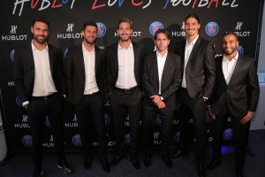 Salvatore Sirigu, Thiago Motta, Kevin Trapp, Maxwell, Zlatan Ibrahimovic and Lucas Moura