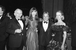 Norman Mailer, Norris Church, Arnold Scaasi and Anne Bass attend the CFDA Awards in 1988