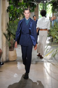 Parker van Noord on the runway for the Umit Benan Men's RTW Spring 2016 collection.