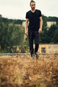A look from Freitag's line of biodegradable jeans.