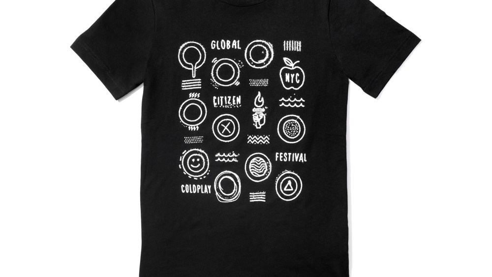 The H&M and Coldplay designed shirt for Global Citizen Festival.