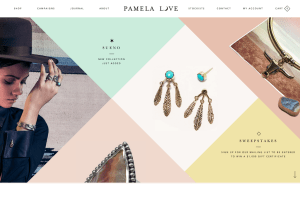 A screenshot of Pamela Love's new website.