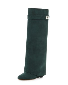 Truly NM Givenchy suede shark-lock fold-over knee boot