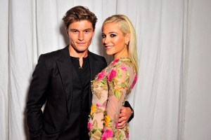 Oliver Cheshire and Pixie Lott amfAR Milano at Milan Fashion Week 2015
