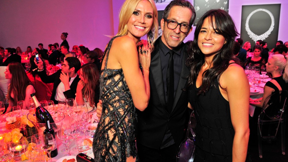 Heidi Klum, Kenneth Cole and Michelle Rodriguez amfAR Milano at Milan Fashion Week 2015