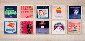 "Ads" created in 1985 by Andy Warhol. The portfolio of 10 silkscreen prints shows Warhol's continued fascination with American brand iconography and marketing.