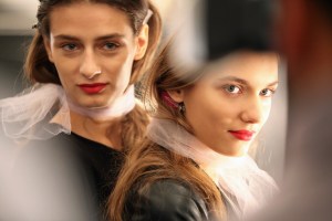 Backstage at Badgley Mischka RTW Spring 2016