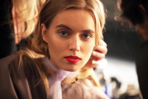 Backstage at Badgley Mischka RTW Spring 2016