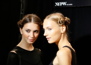 Backstage at BCBG Max Azria RTW Spring 2016