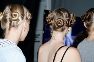 Backstage at BCBG Max Azria RTW Spring 2016