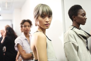 Backstage at Bottega Veneta Spring 2016