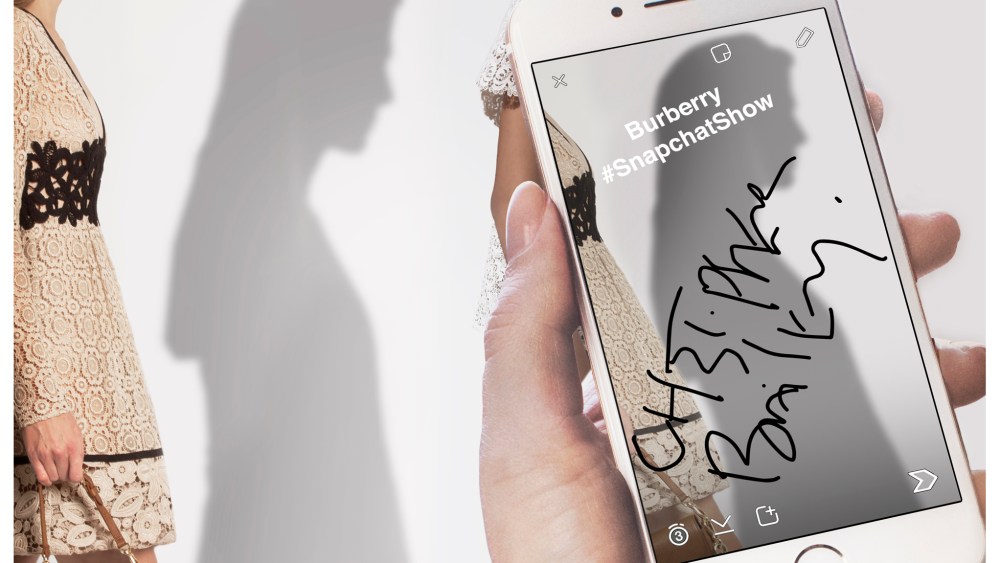 Burberry teams up with Snapchat for Fashion Week.