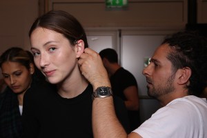 Backstage at Burberry Prorsum Spring 2016